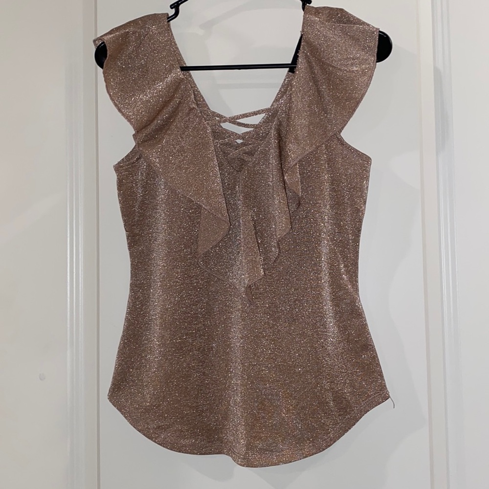Sparkly, Champagne color top stretchy
